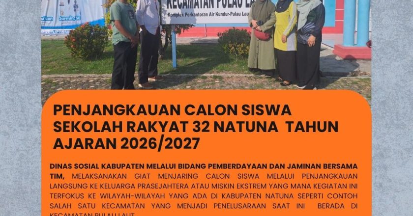PENJANGKAUAN CALON SISWA SEKOLAH RAKYAT 32 NATUNA TA 2026/2027 DI KECAMATAN PULAU LAUT