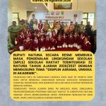 Bupati Natuna secara resmi membuka Masa Pengenalan Lingkungan Sekolah (MPLS) Sekolah Rakyat Terintegrasi 32 Natuna Tahun Ajaran 2026/2027 dengan mengusung tema “Disiplin Asrama, Unggul di Akademik”.