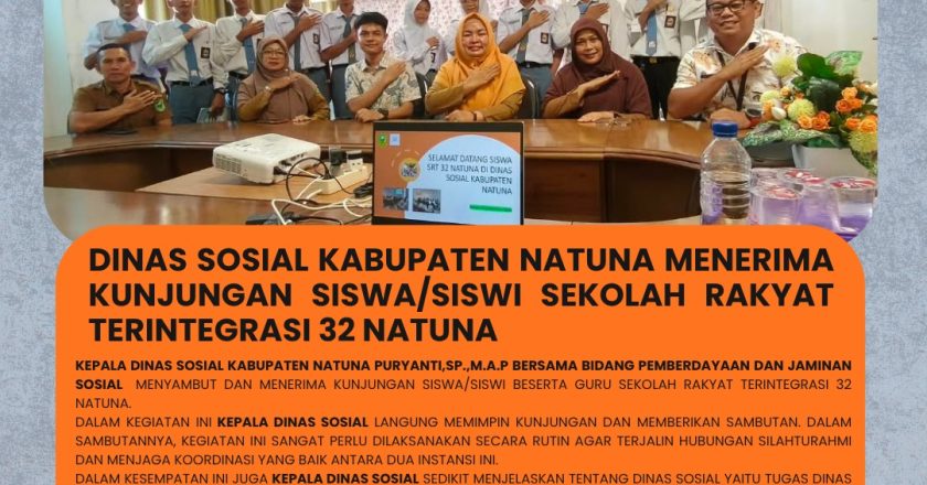 DINAS SOSIAL KABUPATEN NATUNA MENERIMA KUNJUNGAN SISWA/SISWI SEKOLAH RAKYAT TERINTEGRASI 32 NATUNA.